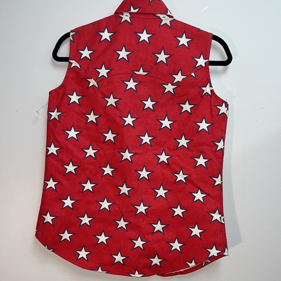Vintage Rough Rider Circle T Western Denim Cowgirl American Star Sleeveless Top - Picture 3 of 6